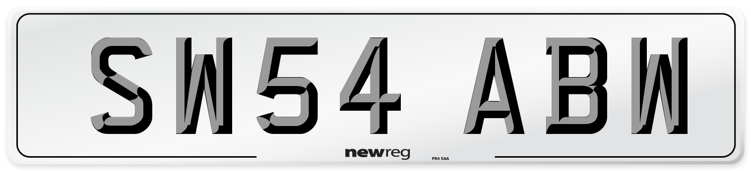 SW54 ABW Number Plate from New Reg